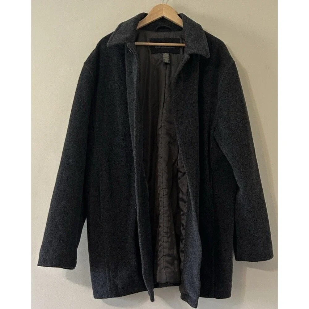 Banana Republic XL Melton Car Coat Virgin Wool Cashmere Blend Button Down Jacket